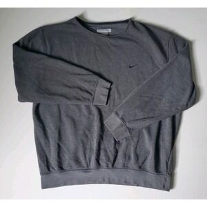 Vtg Nike Sweatshirt Mens Sz XL Gray Crewneck Embroidered Mini Swoosh Skater Y2k